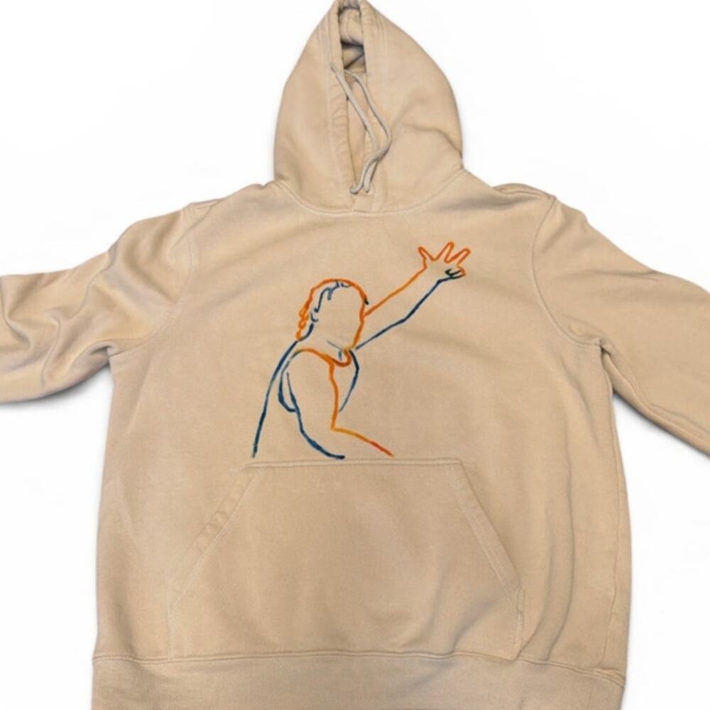 KNICKS Jalen Brunson CUSTOM Sweatshirt Hoodie H&M Cream Colored - Medium